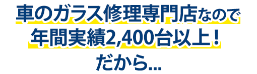 ガレージグロウは年間実績2,400台以上！だから…